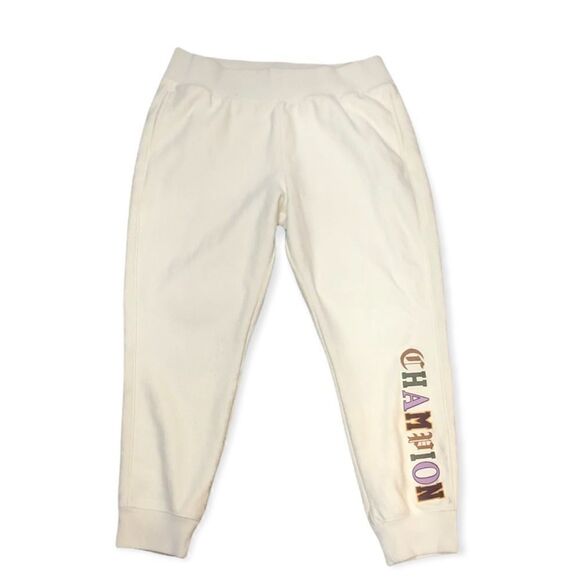 CHAMPION REVERSE WEAVE JOGGER OLD ENGLISH LETTERING SWEATPANTS 2XL CHALK WHITE - Picture 2 of 8